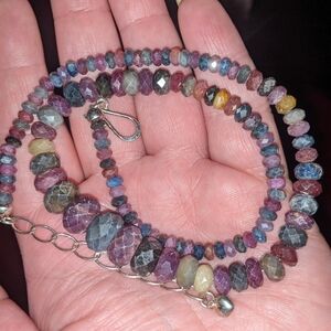 Multi-Colored Natural Sapphire Beaded Necklace Jay King